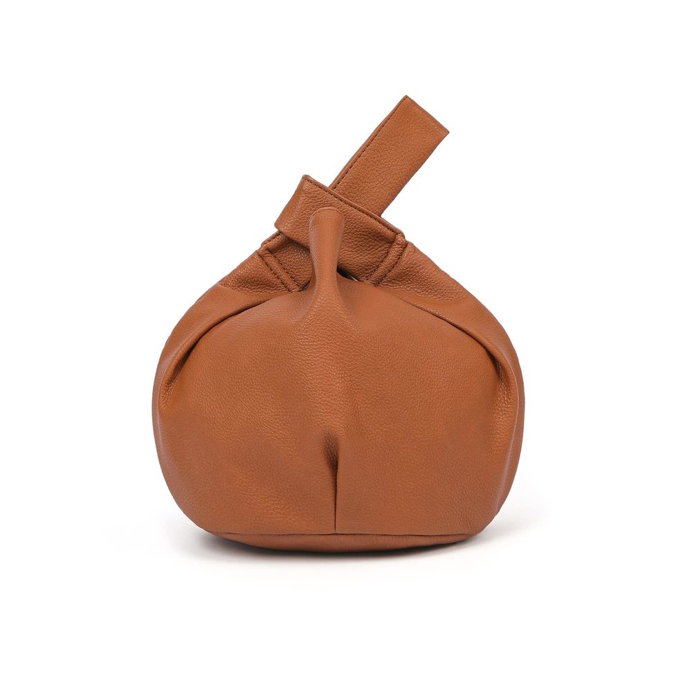 Small Tote Bag Soft Leather Top Handle Bag Wristlet Knot O_O